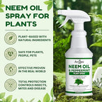 Neem Oil Spray for Plants with Peppermint Oil, Natural Neem Oil Spray for Indoor/Outdoor Plants, Suitable for Organic Gardening (16oz, Pet Safe, Non Toxic)