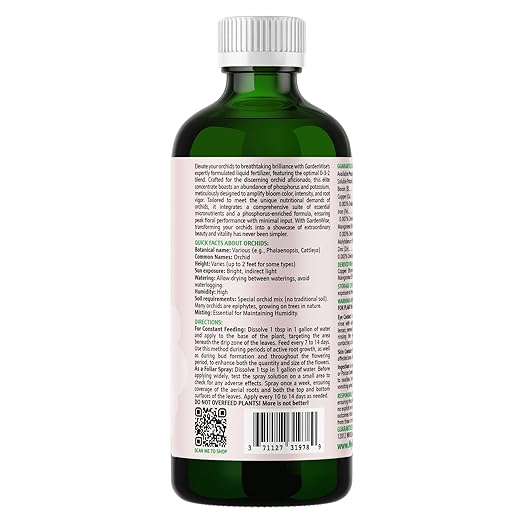 GARDENWISE 0-3-2 Giant Bloom: Orchid Bloom Enhancer - Orchid Bloom Booster Fertilizer - Orchid Food Concentrate - Chelated Nutrients for Healthy Flower & Reblooms (32 OZ), GW-05030-C-01