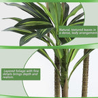 Artificial Dracaena Tree 5FT Fake Plant with White Small Planter Faux Silk Tall Floor Plant in Pot Artificial Tree for Home Office Living Room Decor Indoor