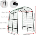 unho 63inch Metal Garden Trellis Arch for Climbing Plants - Polyethylene-Coated Anti-Rust, Heavy Duty, Wide Walk-Through Outdoor Arch with Net, for Cucumber Tomato Squash Zucchini Peas Grape Flowers