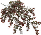 PASYOU Artificial Hanging Vine Plants, Fake Foliage Ivy Plant Plastic Leaves Vines UV Resistant Greenery Faux Flowers Decor Home Indoor Outdoor Garden Door Wall Wedding Party Decoration Red 4 Pack
