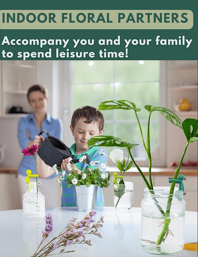 Plant Propagation Buddy - Cute Plant Support for Sprouts, Stems, and Cuttings; 6PCS Leaf Friend Plant Stem Support；Fun and Decorative Indoor Accessories; Ideal Gifts for Plant Lovers