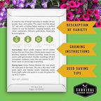 Pest Defense 6 Pack Seeds for Planting - Heirloom Lavender, Hyssop, Catnip, Marigold, Petunia, Basil - Natural Pest Deterrents for Outdoor & Indoor Spaces - Survival Garden Seeds
