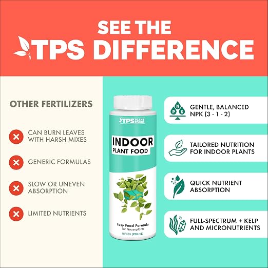 Indoor Plant Food – Liquid Fertilizer for Houseplants, New Growth, Greener Leaves, and Strong Roots, 8oz