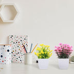 10 Pack Small Fake Plants Mini Artificial Fake Potted Indoor Plastic Artificial Plants Aesthetic Eucalyptus Greenery Decor for Office Shelves Living Room Bathroom Bedroom