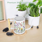 Watering Can Indoor Plants, 35 oz/1000 ml Metal Stainless Steel Watering Can Pot with Long Spout for Indoor House Plants Bonsai Outdoor Garden Flower Decorative White Flowers