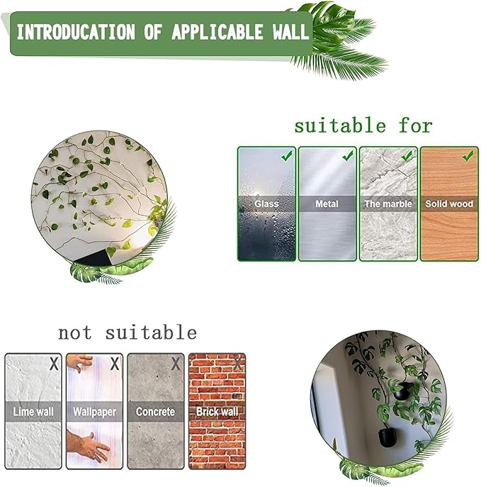 Tmofs 100Pcs Plant Climbing Wall Fixture Clips,Plant Fixer Invisible Wall Vines Fixing Clips Self-Adhesive Clips Plant Vine Traction for Indoor Outdoor Decoration and Cable Wire Fixing (White)