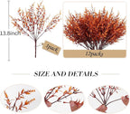 RECUTMS Artificial Fall Outdoor Plants Faux Lavender Flowers Fake Greenery 12 Bundles UV Artificial Flowers for Outside Fake Lavender Plants Faux Greenery for Garden Patios Fall Wedding (Brown)