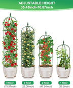 MYMULIKE Garden Trellis for Climbing Plants Outdoor & Indoor - 6Ft Tall Rustproof Plant Support Cage for Vines, Flowers, Vegetables, Roses | Heavy-Duty, Adjustable & Decorative (3)