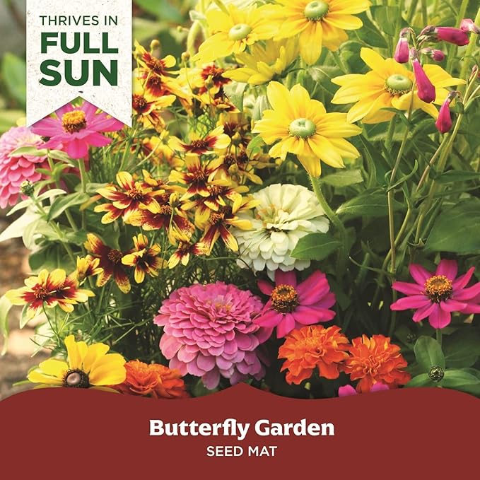 BloomingBulb Seed Mat - Easy to Plant and Grow Garden Seeds - Creates Fragrant, Vibrant Flower (Butterfly Garden)