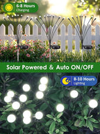 2026 Upgraded Solar Lights Outdoor, 8 Pack Solar Garden Lights with 2 Modes, Firefly Lights Outdoor Waterproof, Sway by Wind, Twinkle Firefly Light for Yard Patio Path Garden Decoration (Cool White)