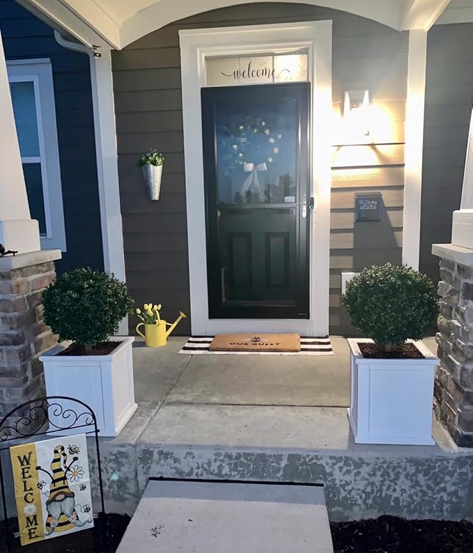 kyesyes Artificial Boxwood Ball Bush 27" Tree BLONYUVC UV Resistance Rated with Spike. Easy to Push in The Ground.Plant Looks Great in a Planter Anywhere. Indoor/Outdoor Decor 4 Pack
