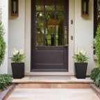 Kante 14 Inch Tall Planter Set of 2, Large Taper Planter for Outdoor Indoor Garden Patio Front Door (Black)