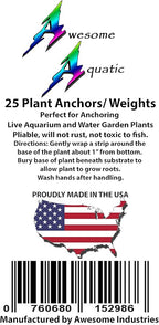 Awesome Aquatic Plant Anchors/Weights 25 pk Strip Lead Ribbon Live Plants Weight Anchor (25 Pack Strips)