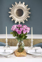 KaBloom - Bouquet of 12 Fresh Purple Roses (Farm-Fresh, Long-Stem) - Fresh Flowers for Birthday, Valentine's & Mother's Day