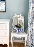 Serene Spaces Living White Realistic Phalaenopsis Orchids in Pot, Artificial Potted Flowers - Beautiful Entryway Vase, Foyer Table Décor, Measures 26" Tall & 5" Diameter, Set of 6