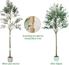 5FT Artificial Olive Tree,Artificial Plants Indoor,Faux Olive Tree Olive Trees Artificial Indoor with Natural Wood Trunk and Realistic Leaves and Fruits (5FT)