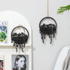 Artificial Hanging Plants Hanging Planter Fake Succulents Artificial String of Pearls with Pot and Lanyard for Home Office Wall Decoration