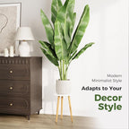 Leaf&lull Tall Plant Stand Indoor Small Plant Table for Large Plants Wooden Plant Stool Plant Holder for Living Room Bedroom Balcony White