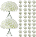 65Pcs White Hydrangea Artificial Flowers Bulk，Realistic Silk Fake Flowers with Stems，Faux Hydrangea Flowers for Wedding Home Decor Centerpieces Living Room Garden Party Baby Shower Decoration