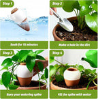 Terracotta Watering Spike, Self Watering Planter Insert, Large Self Watering Globes Automatic Plant Watering Devices for Vacation Care, Garden/Office/Outdoor/Indoor Plants, 4 Pack