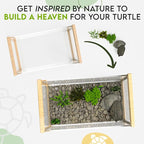 Okköbi Turtle Aquarium Kit - Aquatic Turtle Tank with Filter and Light + Turtle Basking Platform, Perfect Turtle Starter Kit for Kids, Small Turtle Tank for Baby & Juvenile Turtle