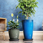 24/21/11 Inch Tall Planter Pots Garden Plastic Planters - Set of 3 for Indoor & Outdoor Use - Decorative Lightweight Flower Pots