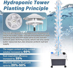 14-Layer 70 Slots Hydroponic Grow Tower Kit, Vertical Indoor Outdoor Growing System with Movable Water Tank, Hydrating Pump, Timer and Adapter for Vegetables, Strawberries, Lettuce