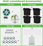 Foldable Cucumber Trellis - 2 Pack, 48" L x 34" W A-Frame Trellis, Climbing Plants Support Raised Bed Trellis with Twist Ties & Plant Bags for Outdoor Yards Gardens