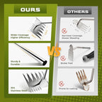LOOHOI Upgraded Weed Puller Tool, 4-Tooth Stainless Steel Manual Weeder, Garden Weed Remover Tool for Vegetable Gardening Backyard Farm Planting & Weeding
