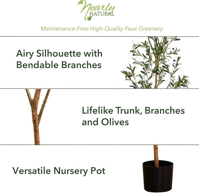 Potted Olive Artificial Tree - 9' - Green