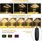 bseah Plant Lights for Indoor Plants, Grow Lights for Seed Starting Auto ON & Off Full Spectrum LED with Timer 4 Tubes
