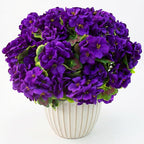 lovemoon 8 Pcs Artificial Geranium Plant Realistic Silk Flowers for Outside UV Resistant Faux Geraniums Flowers for Indoor Outdoor Home Garden Office Decoration (8, Purple)