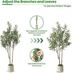 Alupssuc 4ft Olive Trees Artificial Indoor & Outdoor, Faux Olive Tree with Lively Artificial Trunk and Lifelike Fruits, Fake Potted Tree for Modern Home Office Living Room Decor