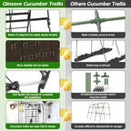 2 Packs Cucumber Trellis for Raised Bed 42 x 16 A Frame Metal Adjustable Garden Trellis for Climbing Plants Outdoor, Foldable Coated Steel Easy Install Cucumber Trellis for Vegetable Fruit Flower