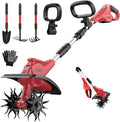 Battery Powered Tiller Compatible with Milwaukee 18V Battery(Tool Only), 310RPM Folding Electric Rototiller Features 40 Steel Tines, 9.1In Tilling Width & 6.3In Depth Tiller