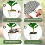 Newtay 4 Pcs 16'' Plant Pot Grid Soil Protector Covers Thickened Flower Protectors from Animals Black Cuttable Flower Grid Cat Digging Stopper for Indoor Outdoor Garden
