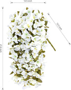 Bougainvillea Artificial Flowers Fake Plants for Outdoors Winter Decoration, 2 pcs Faux Long Trailing Vines UV Resistant Look Real White Silk Flowers for Outside Planter Front Door Porch Urn Yard Home