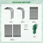 Garden Trellis for Climbing Plants Outdoor, 5.3x5.3ft Garden Trellis Climbing Plant Support Plastic-Coated Metal U-Shaped Vine Vegetables Tomato Cucumber Trellis Raised Bed, with Netting, Black