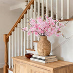 INXUGAO 12 PCS Faux Cherry Blossom Branches Decor 18.11 Inch Fake Artificial Cherry Flowers for Home Indoor Decoration Vase Arrangement Table Living Room Bedroom Spring Decor