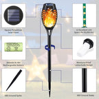 KYEKIO Solar Lights for Outside, 16Pack Solar Flame Torch Light, Garden Light Outdoor Waterproof, Solares Pathway Lights Outside for Yard Decorations, Flame Torches Outdoor Lighting Lawn Patio Art