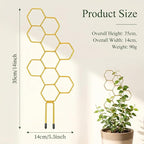 1PCS 13.78 Inch Small Indoor Plant Trellis for Pots, Honeycomb Trellis,Gold Metal Plant Climbing Support Stake for Pothos, Vines, Climbing Houseplants