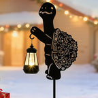 Solar Tortoise Garden Stakes Outdoor Unique Gift Ideas Decor Metal Tortoise Holding Solar Lantern Decorative Outdoor Stakes for Patio, Lawn, Yard and Pathway