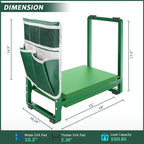 FLINTER Wider Garden Kneeler and Seat, Heavy Duty Thick Gardening Bench for Kneeling and Seat - Garden Kneelers for Seniors, Gardening Stools for Women, Grandparents, Gardeners, Green