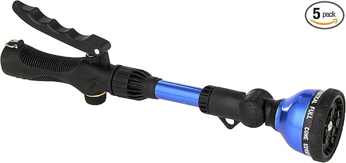 Generic 5-Pack 14"" Front Trigger 10 Pattern Water Hose Spray Wand, Watering Sprayer