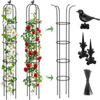 Garden Trellis for Climbing Plants Outdoor, 6.2ft Tall Garden Obelisk Trellis Climbing Plant Support Potted Vine Flower Rose Clematis Vegetable Pea Bean Cucumber Trellis Raised Bed, 2 Pack