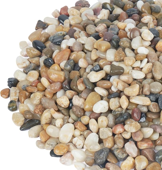 GASPRO 10 lb Decorative Pebbles for Plants, 3/8 Inch Mixed Color Rocks, Small Stones for Indoor Planters, Succulents & Vase Filler, Pea Gravel for Aquariums