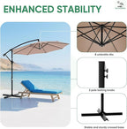 NEWBULIG 10FT Patio Umbrella, Offset Cantilever Outdoor Patio Table Umbrella, UV Protection, Fade Resistant Fabric, Easy Tilt Adjustment for Pool, Deck, Garden, Backyard