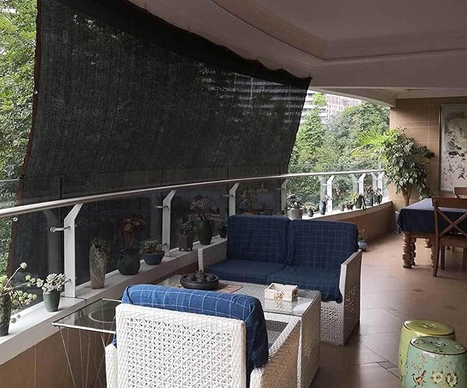 Sun Shades for Garden 2m by 2m Shading Net 90% Mesh Breathable Shade Cloth Sunscreen Heat-Insulating Shade for Balconies/greenhouses, Customizable Sizes,black-5x7m