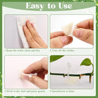 100 Pcs Plant Climbing Wall Fixture Clips, White Plant Fixer with Self-Adhesive Hook, Fixing Clip Vines Holder for Indoor Outdoor Plants Support Cable Wire (Medium)